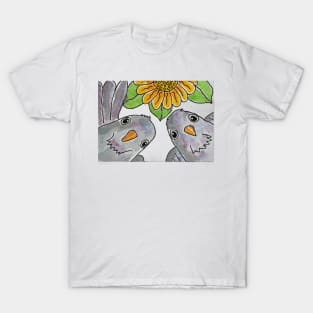 Funny peeping pigeons T-Shirt